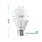 Luxrite A19 LED Light Bulbs Dusk to Dawn Motion Sensor 9W=60W 800LM 5000K Bright White E26 Base 6-Pack LR21483-6PK - alternate 8